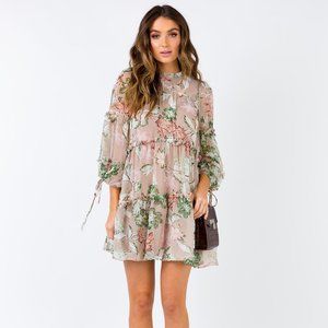 NWT Princess Polly Eden Bloom Mini Dress Blush